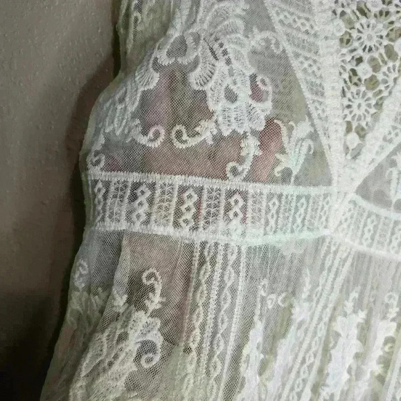NWT My Style made in Italy white lace see-thru dress midi BOHO Beachy elegant - Picture 9 of 9